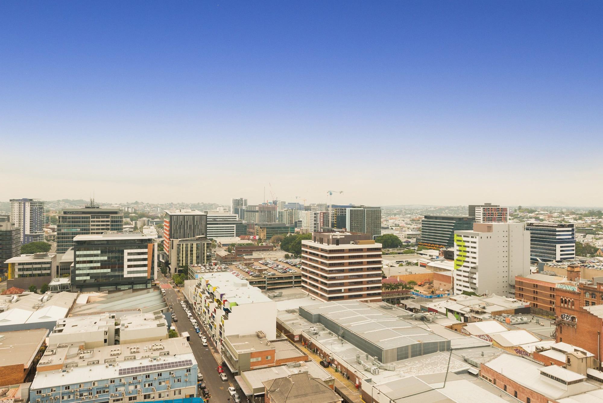 Aparthotel Fv By Peppers Brisbane Exteriér fotografie Aerial view of the CBD